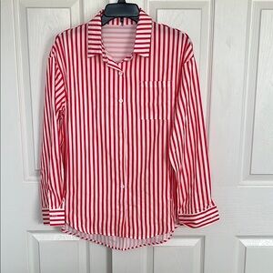 Striped Red and White Women's Blouse